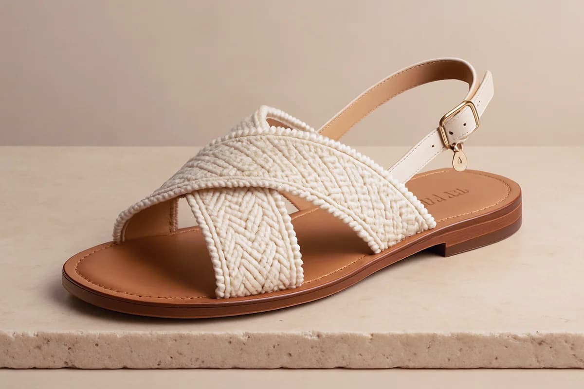 CALESEE Capri Pom Weave Crossover Slingback